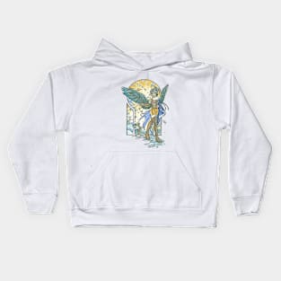 Angel of Winter Mucha Inspired Art Nouveau Angels of the Seasons Series Kids Hoodie